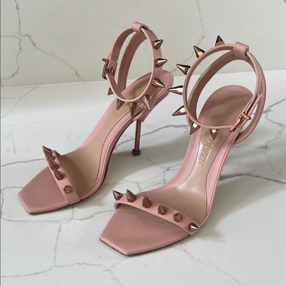 Alexander McQueen Pink Studded Heels - Picture 1 of 5